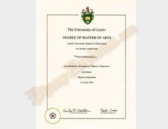 University of Leeds - Fake Diploma Sample from United Kingdom